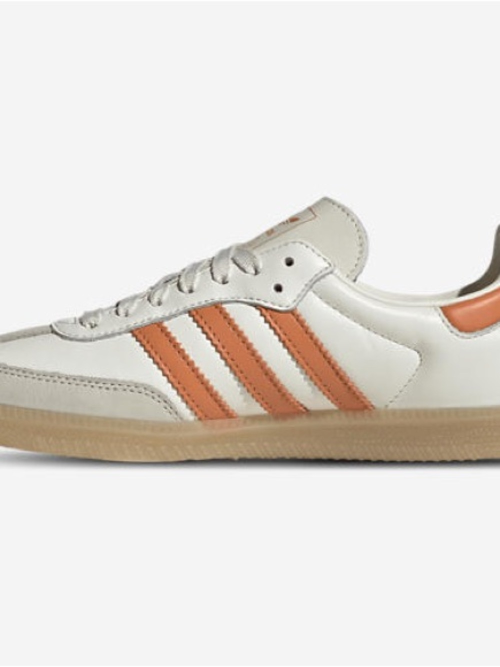 adidas Samba Leather Sneaker in White and Orange - Picture 3 of 11